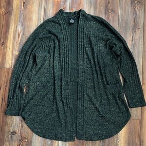 Bobeau Forest Green 3/4 length Cardigan  Large